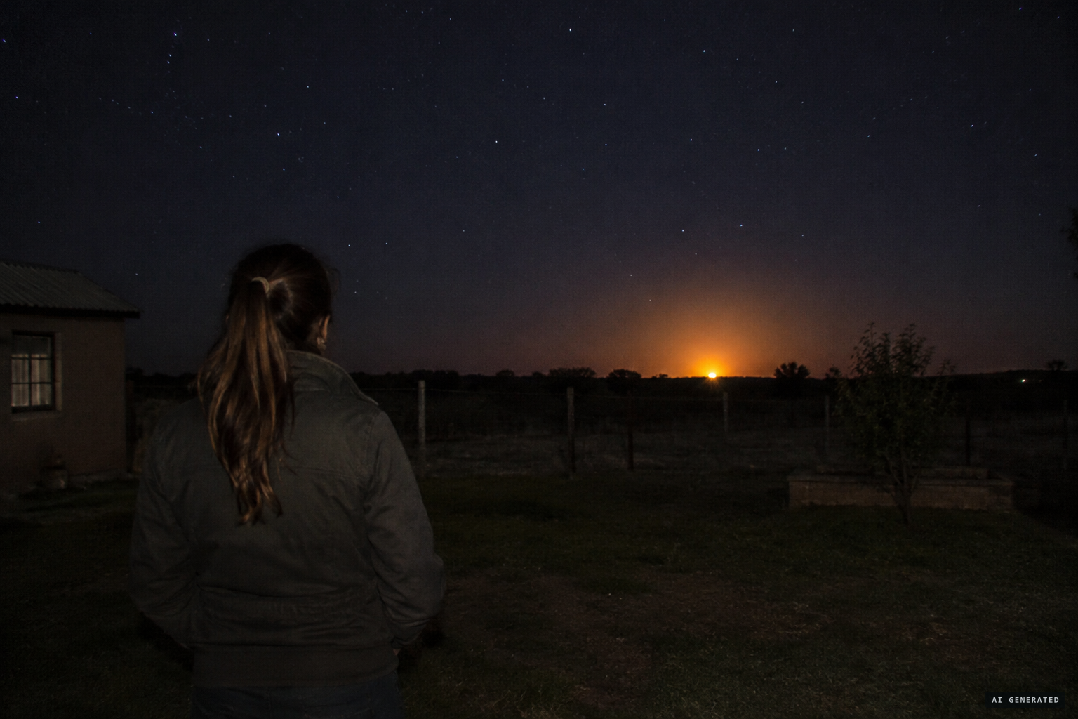 Charlotte Grub watches the first orange light come up over the horizon