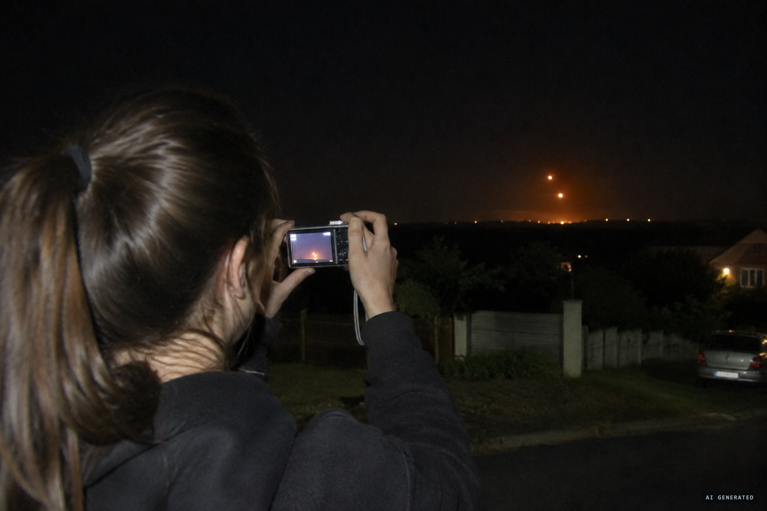 This time she photographs the lights
