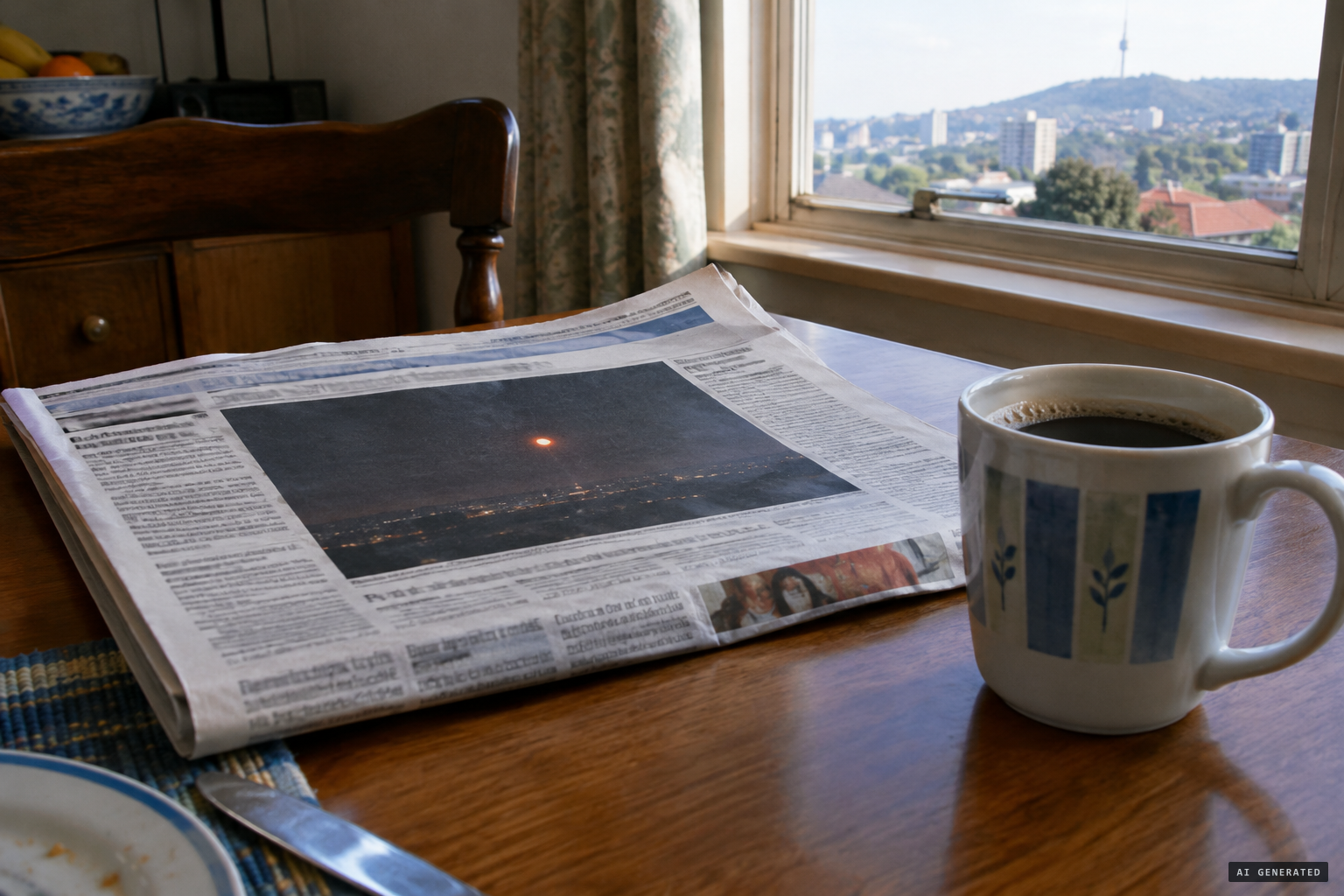 Beeld prints Grub's photograph of the orange light