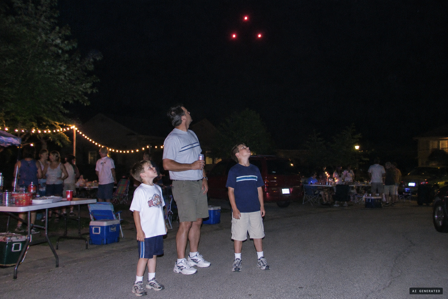The lights stop right above the Japcon block party in a triangle