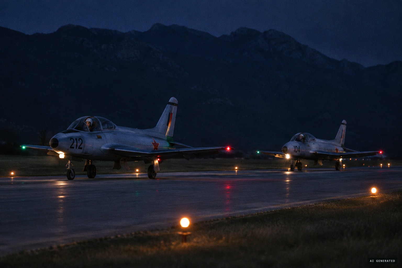 Night training in Galeb and Jastreb trainers at Golubovci