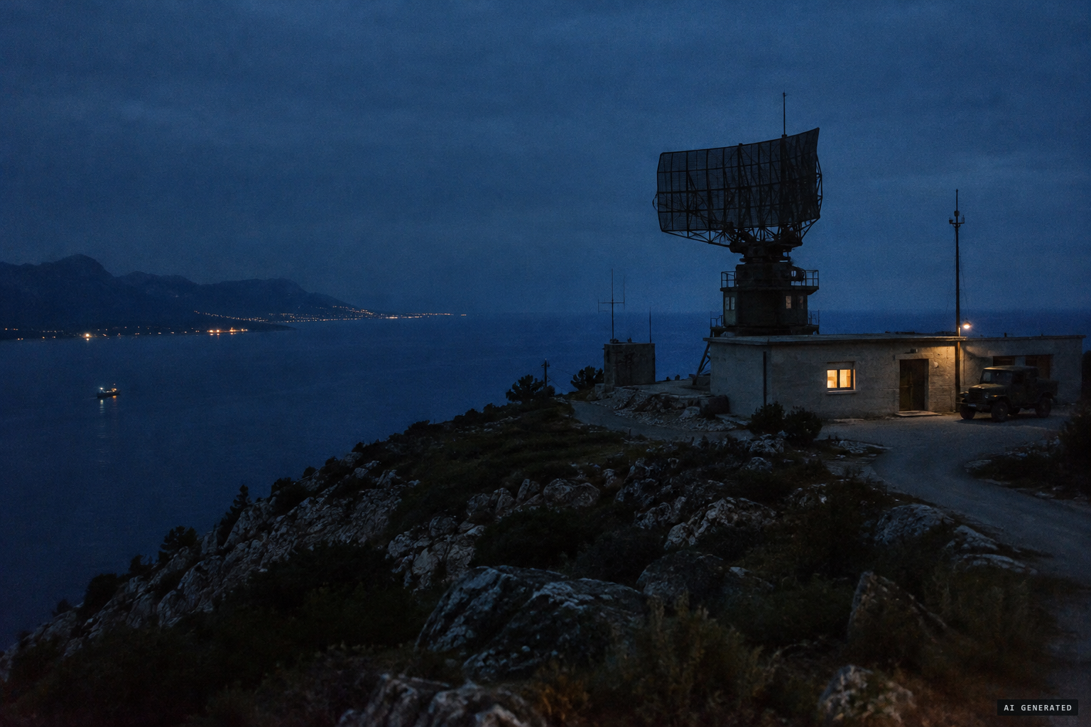 The Prevlaka radar station, where Kostić tracked a daily target from Brindisi