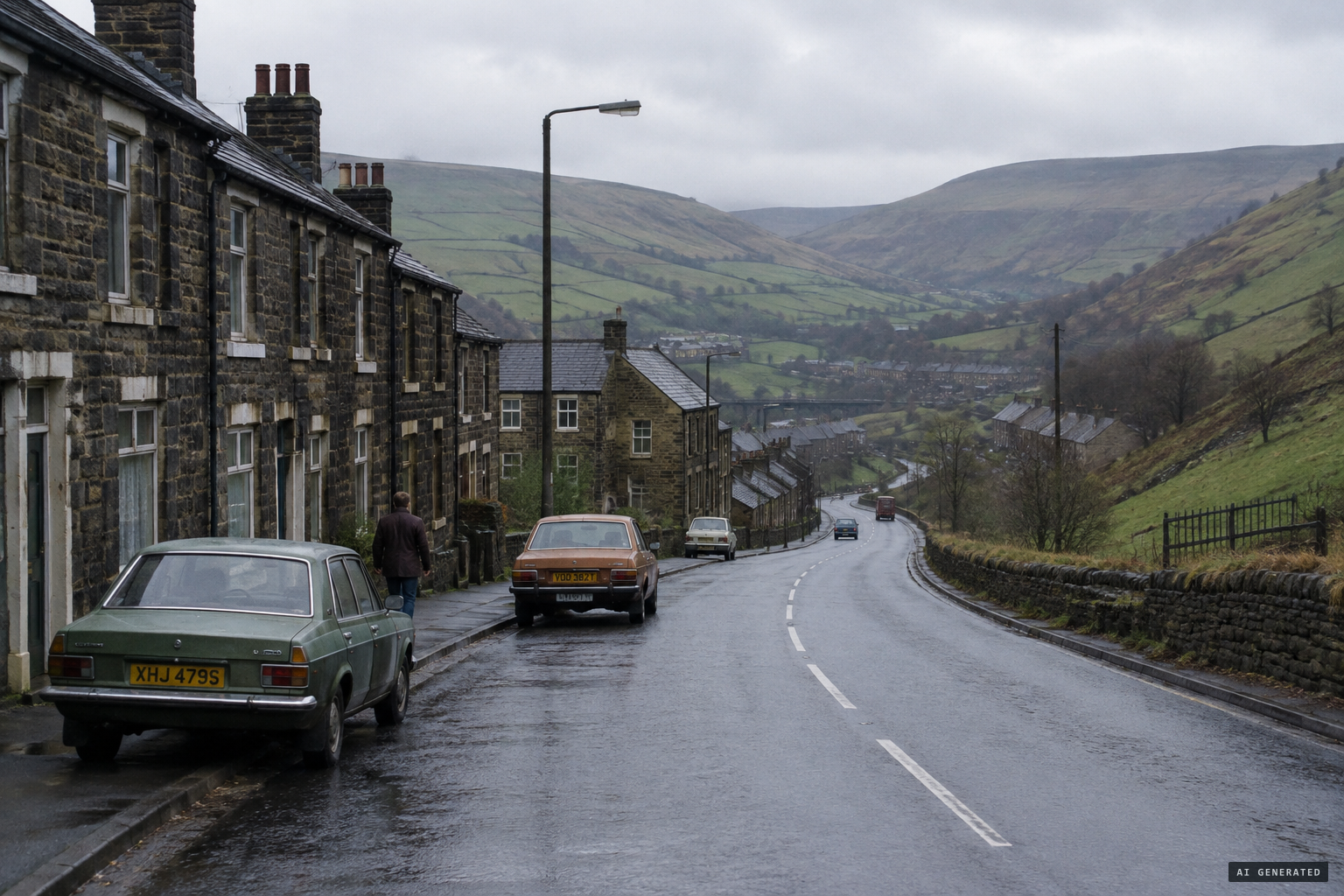 Burnley Road out of Todmorden, the stretch locals call "UFO Alley"