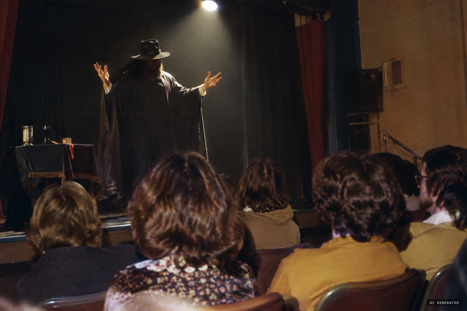 Tony "Doc" Shiels, the "Wizard of the West," performing as a psychic entertainer