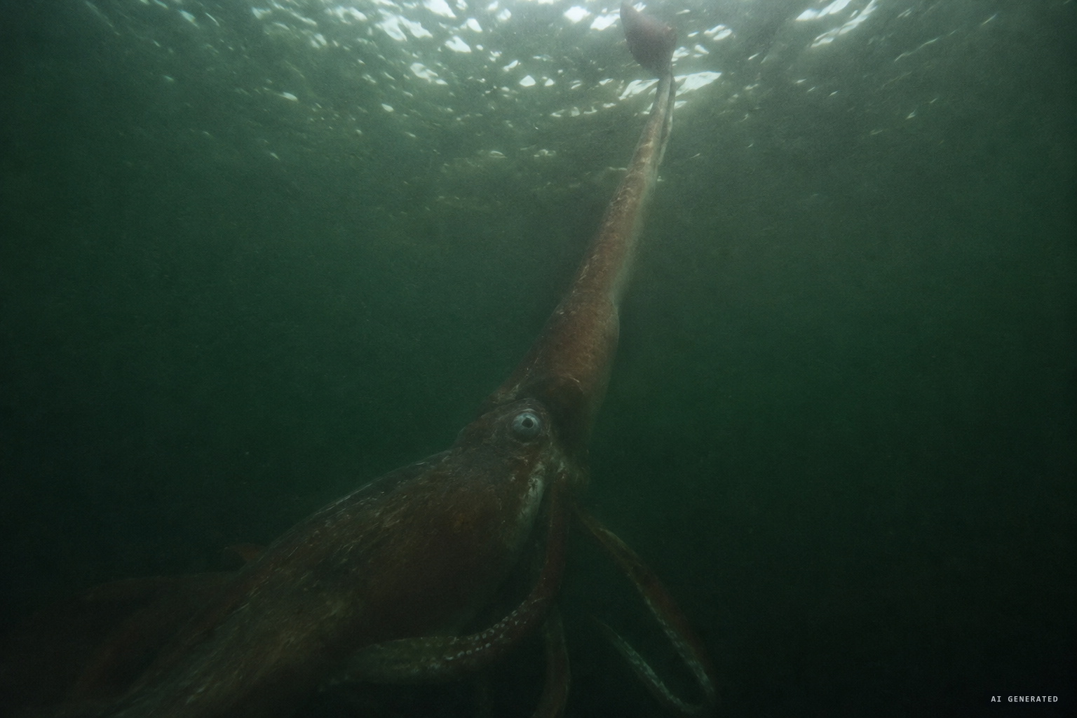 Shiels's theory: the proboscis of a giant "elephant squid"