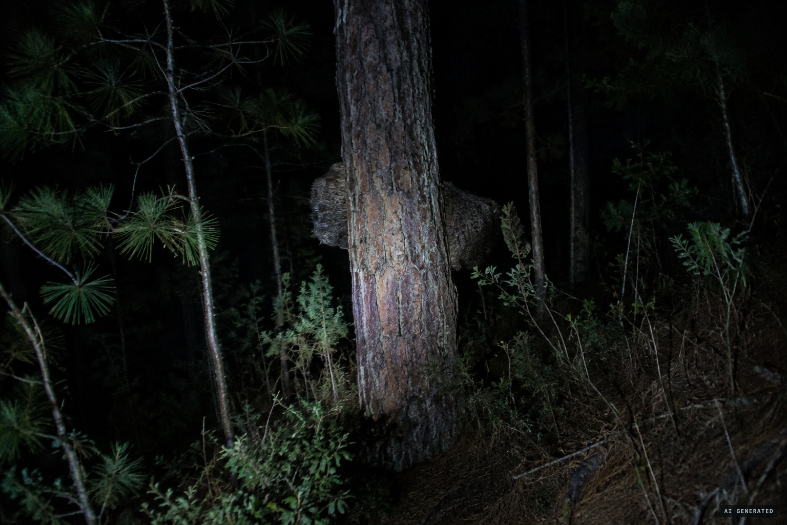 Something sticks out on both sides of the tree.