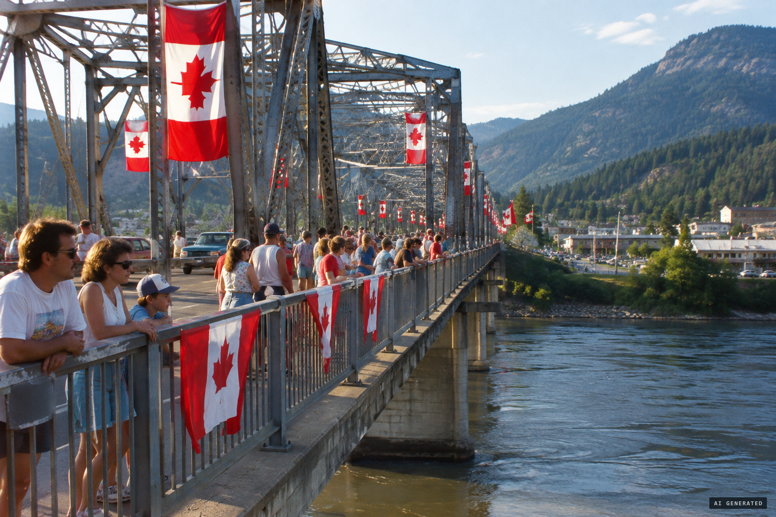 Canada Day 1997, the Old Bridge's 85th anniversary, with fireworks planned