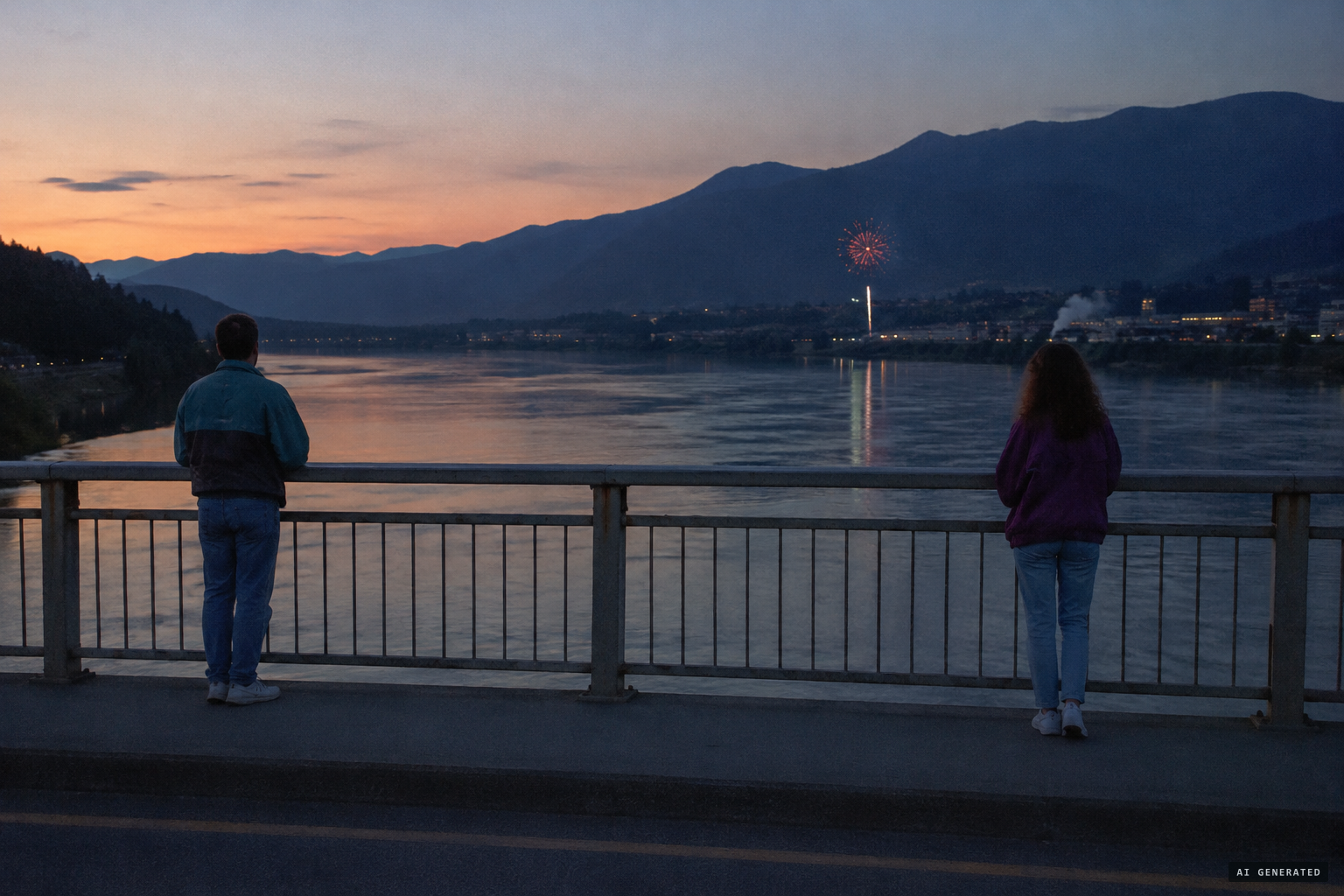 For now, the Trail lights belong to two strangers on a bridge