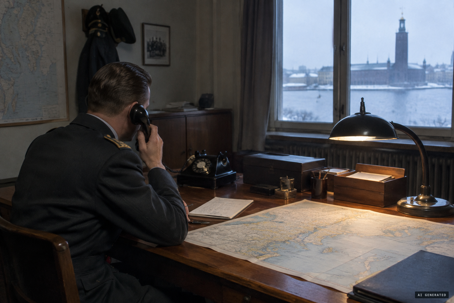 The Swedish Defence Staff questions the crew by telephone