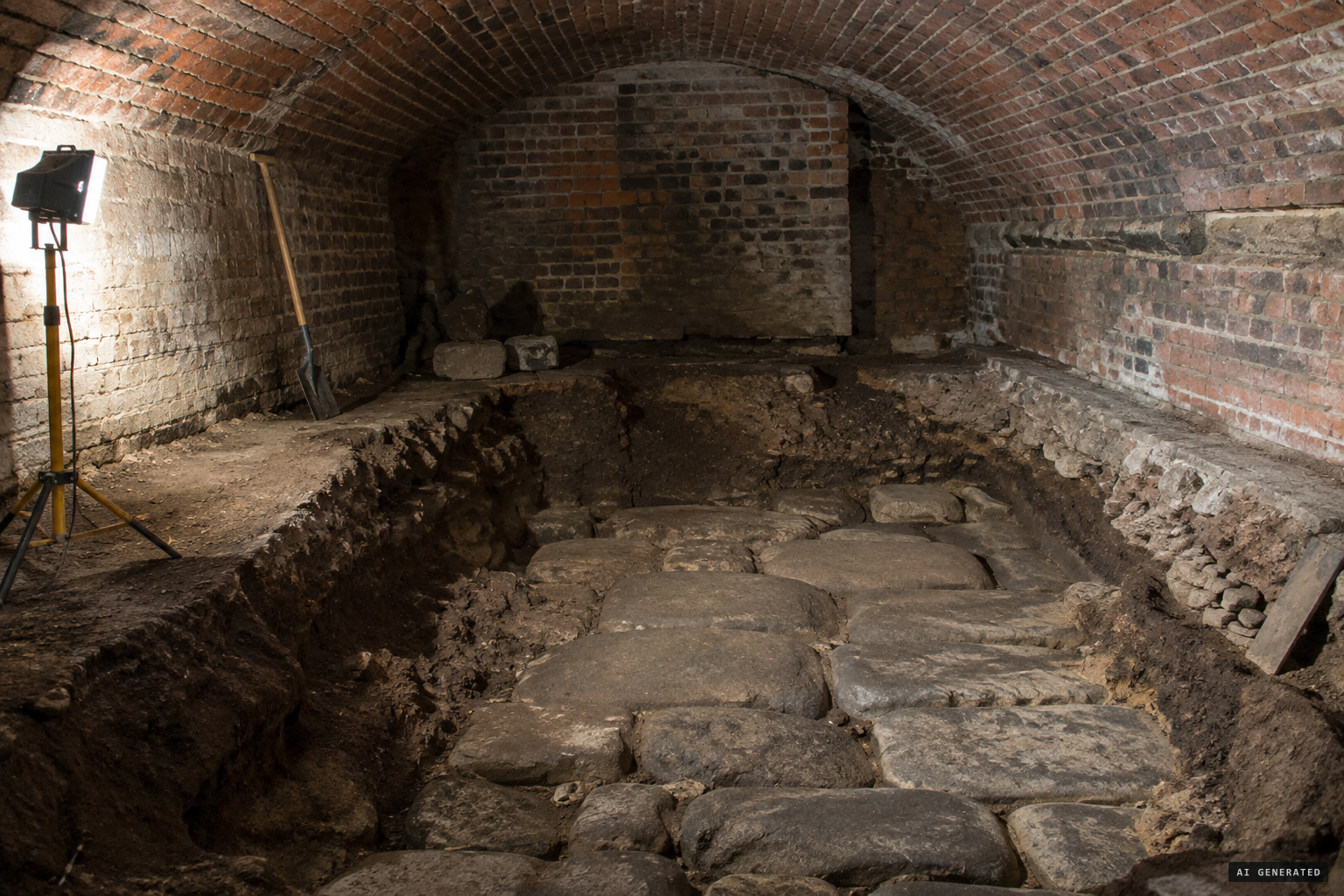 The Roman road beneath the cellar floor, central to the debate