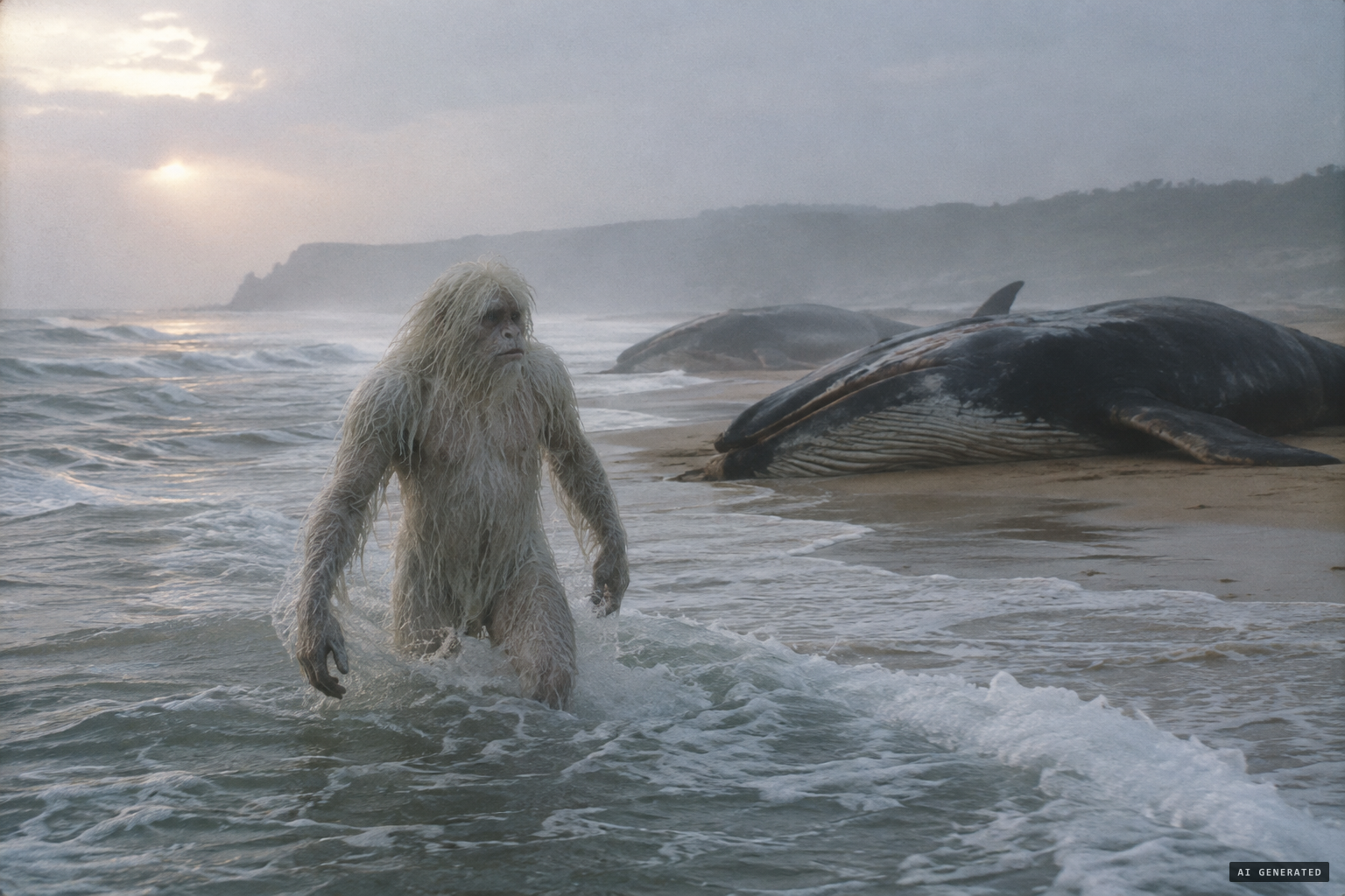 The fanciful version: the creature wakes and returns to the sea