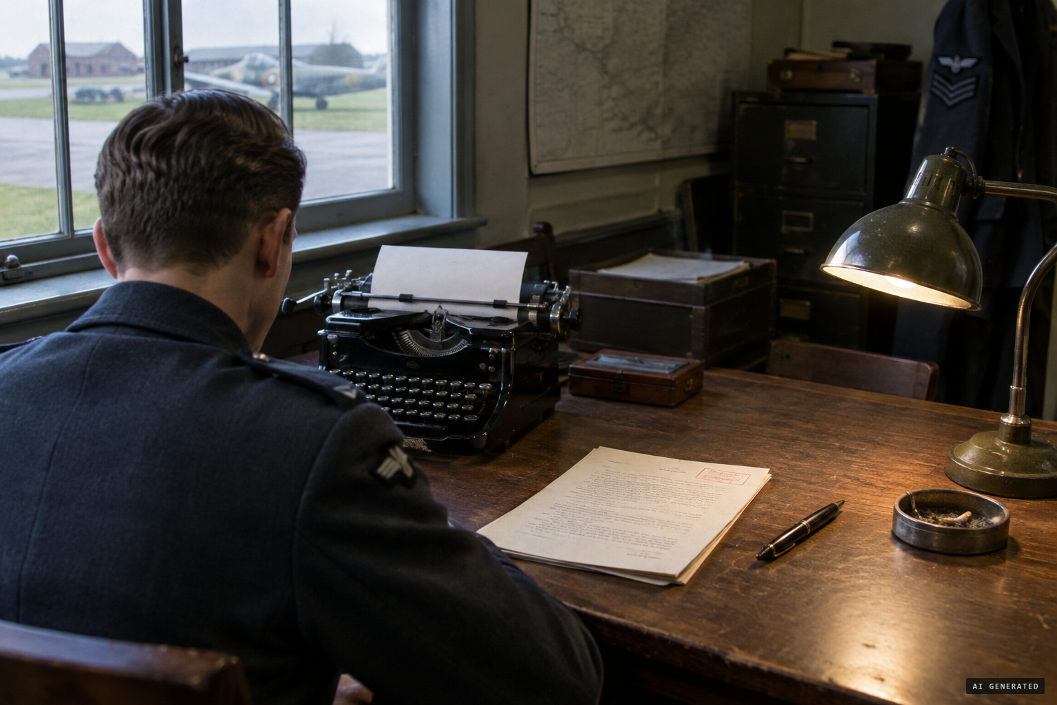 The crew's report, written at Syerston on December 2, 1942, stamped SECRET