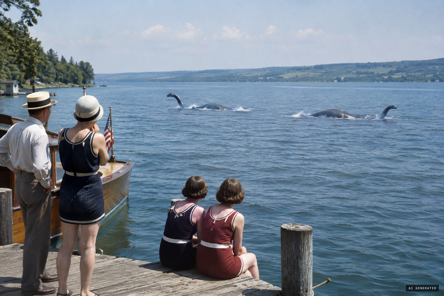 Two creatures seen cavorting off the eastern shore