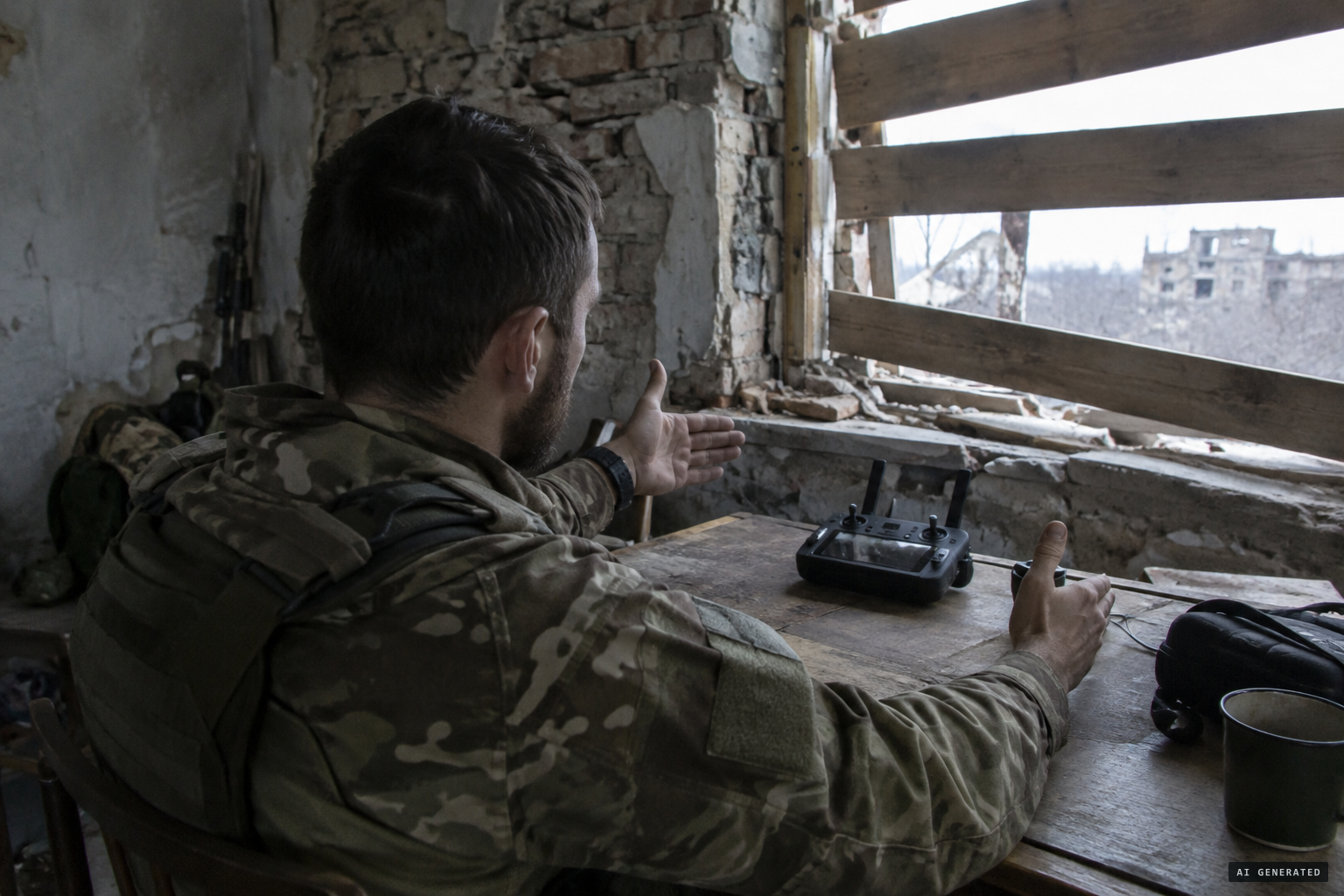 The pilot, Vadym, describes how the object emerged from the horizon and hovered.