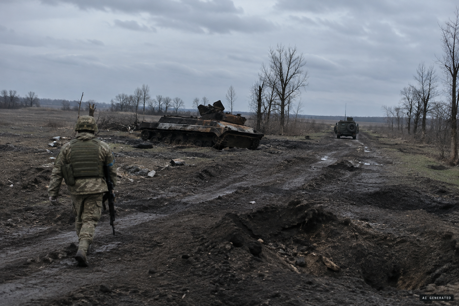 March 2024, an unnamed part of the Ukrainian war zone