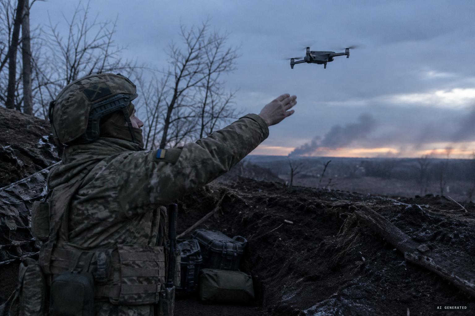 Drones watch the Ukrainian front around the clock