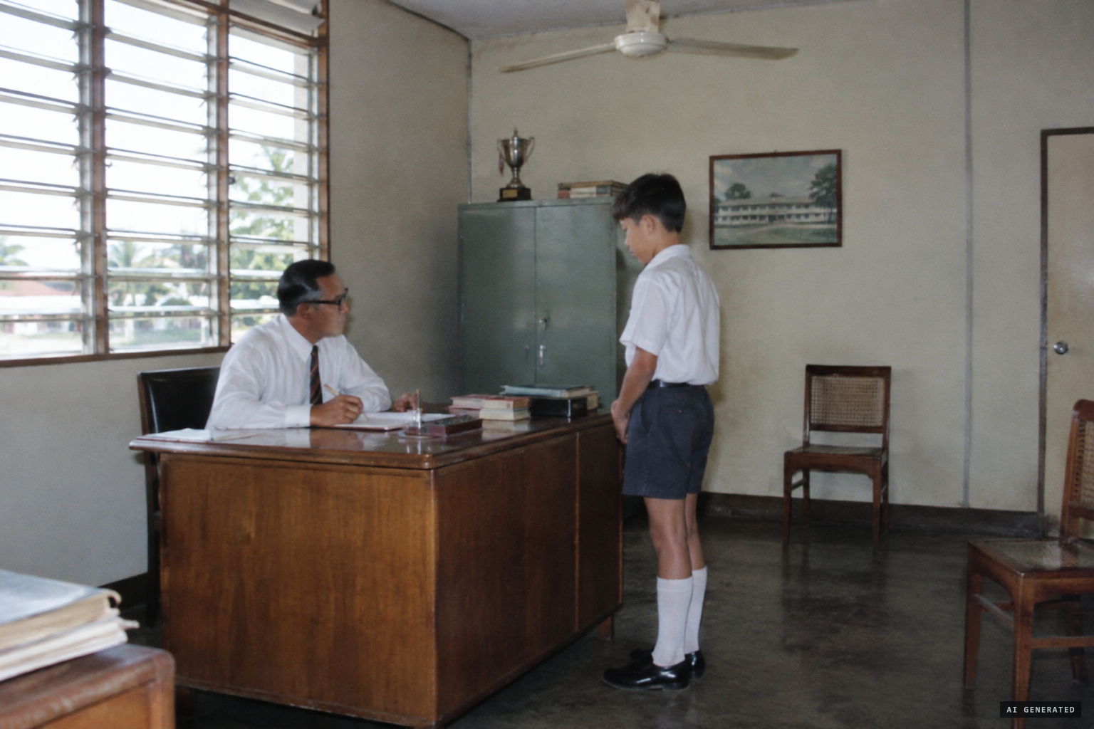 Headmaster Ooi Keat Guan questions the boys and finds no evidence