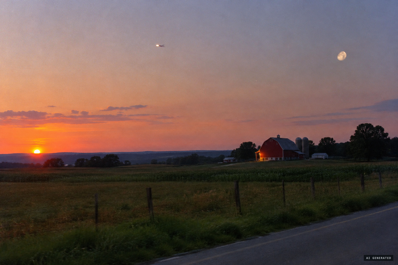 A low sun, a rising Moon, a lit building or an aircraft: none has been proposed