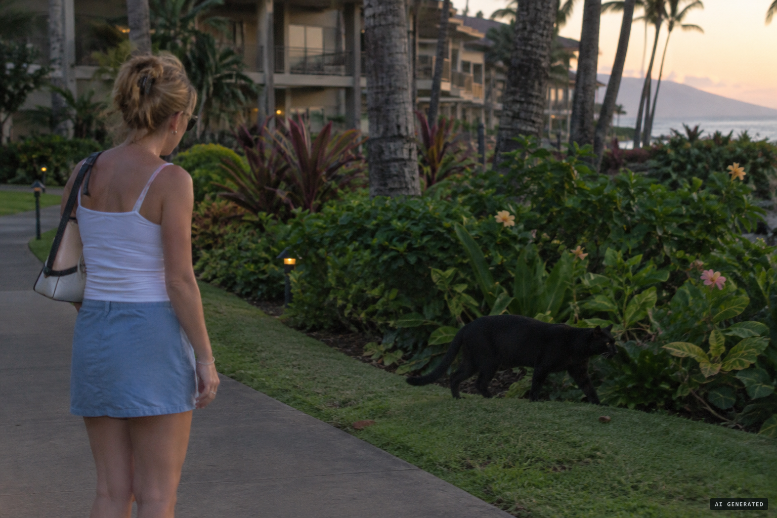 In Wailea, a black animal that moved like a cat