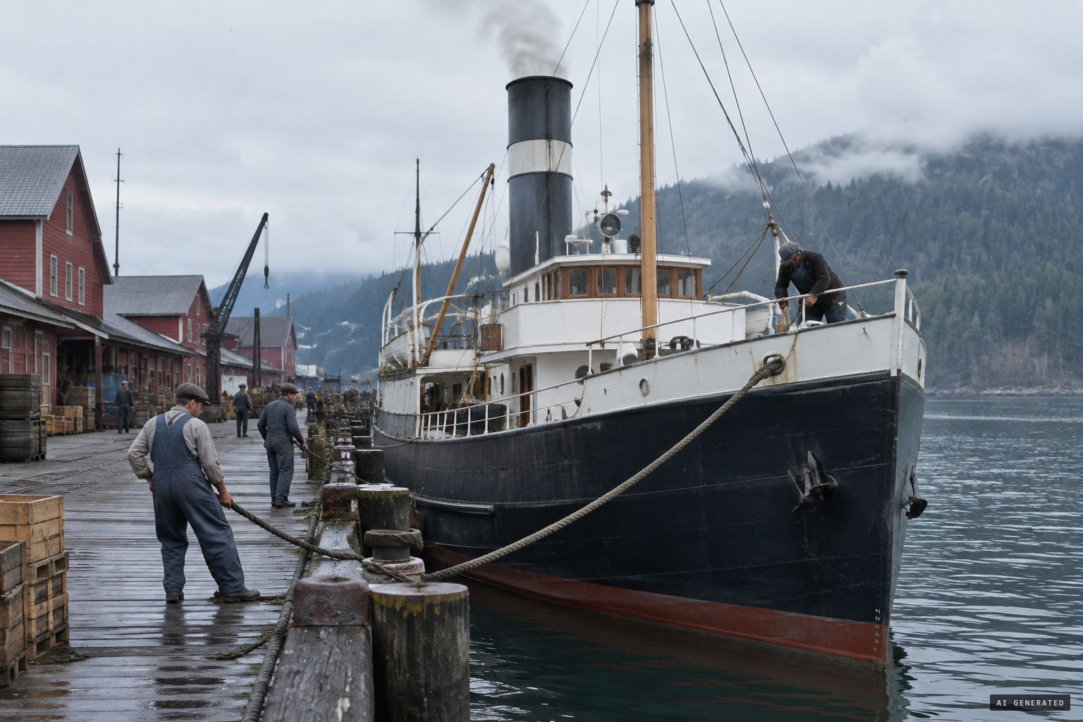 The former SS Mohinkis, bought by the Alaska Packers Association and renamed Delarof