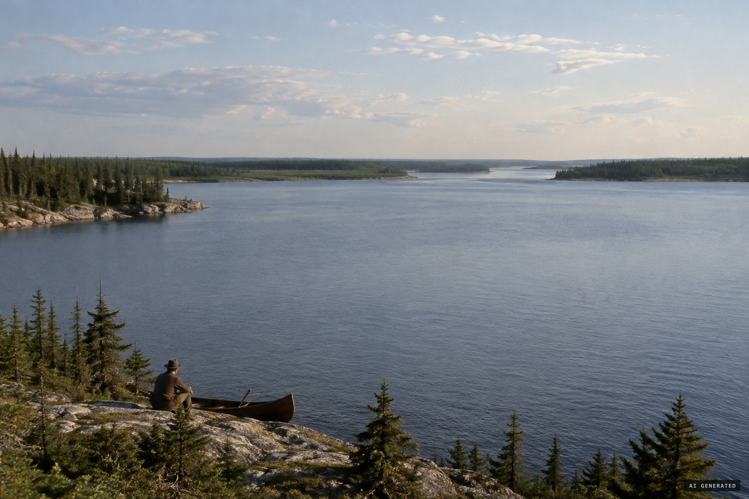Cedar Lake, a separate lake north of Lake Winnipegosis, fed by the Saskatchewan River