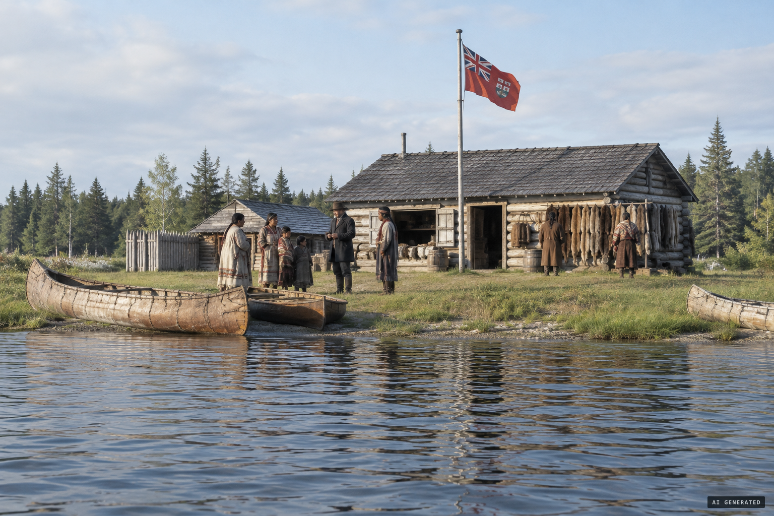 The Hudson's Bay Company trading post on Cedar Lake, near the Cree community of Chemawawin