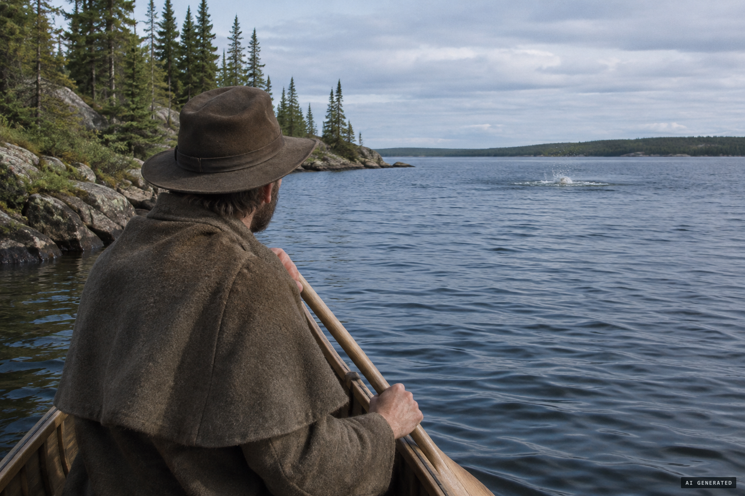 September 1909: fur trader Valentine McKay sees something in the water near Graves Point