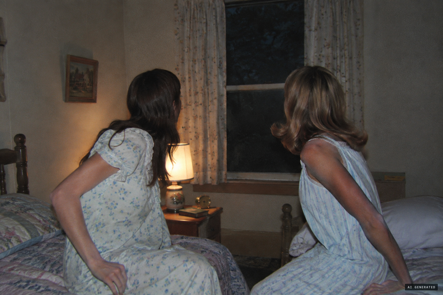 Patti Barr and her cousin Kathy Mahr hear a loud roaring noise