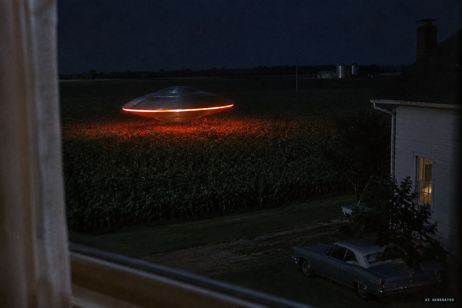 A gray disc with an orange-red rim band spins over the soybean field