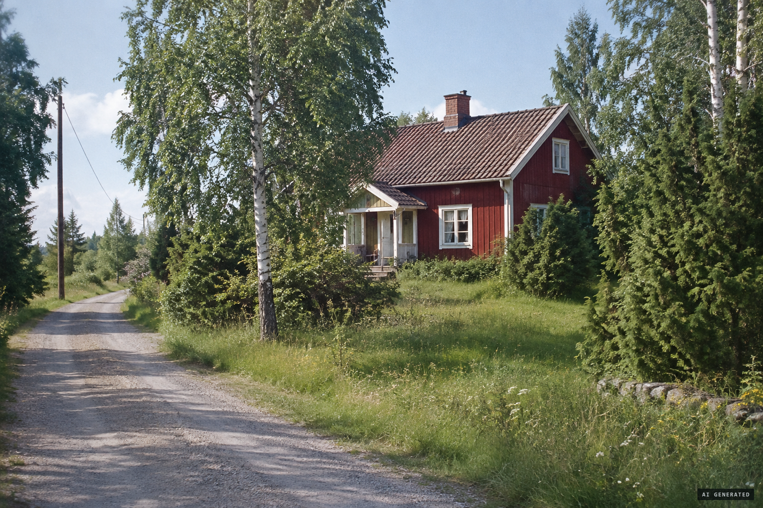 Enebacken, the remote summer cottage at Vänga outside Fristad