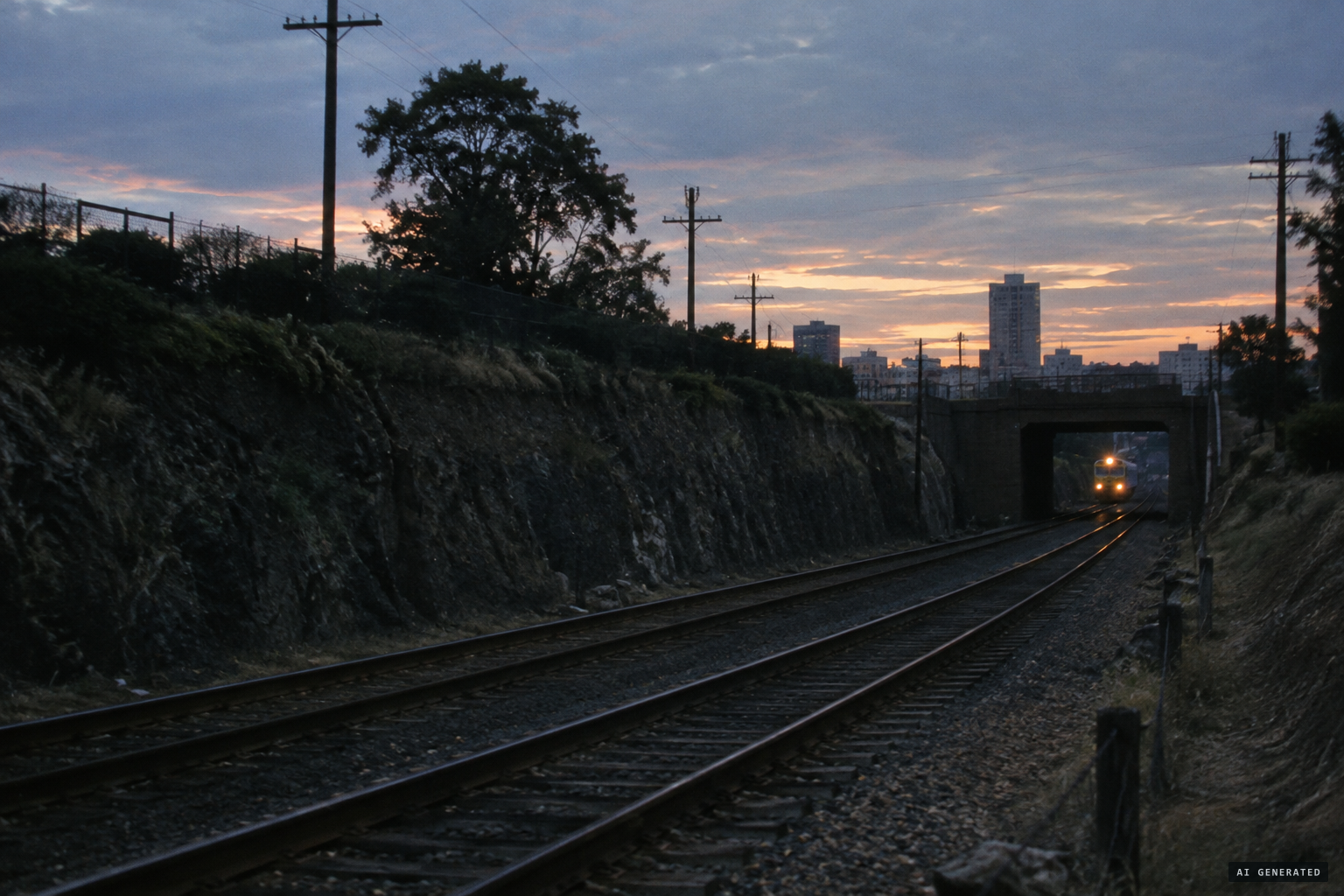 The railway by the underpass, where deaths were blamed for the ghost