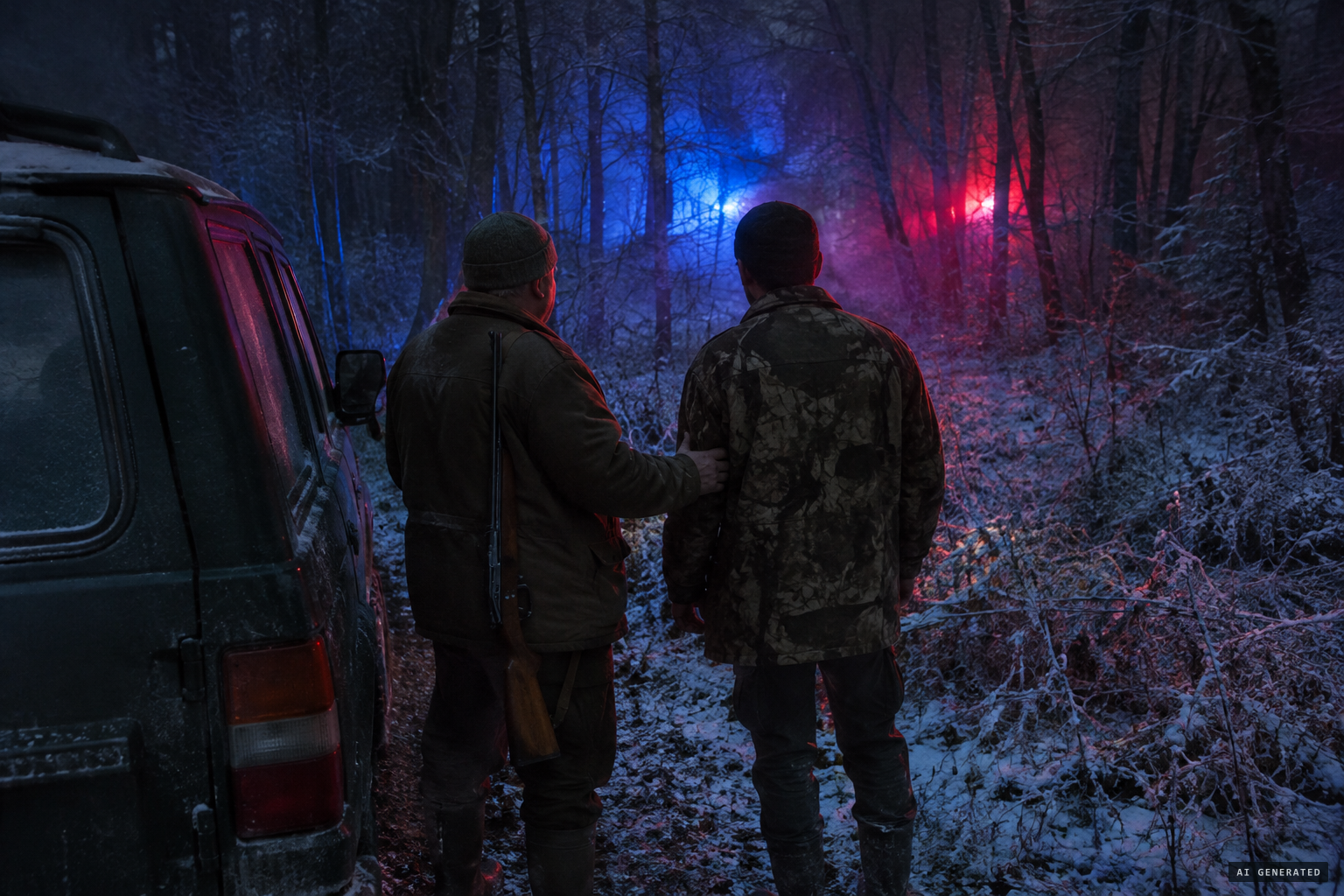 The father stops the 25-year-old from shooting at the glowing object
