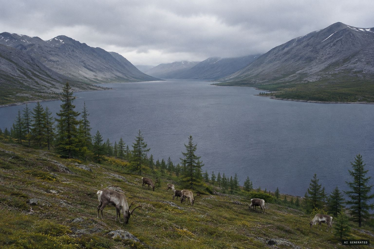 Lake Labynkyr, said in Yakut and Evenk tradition to hold a devil