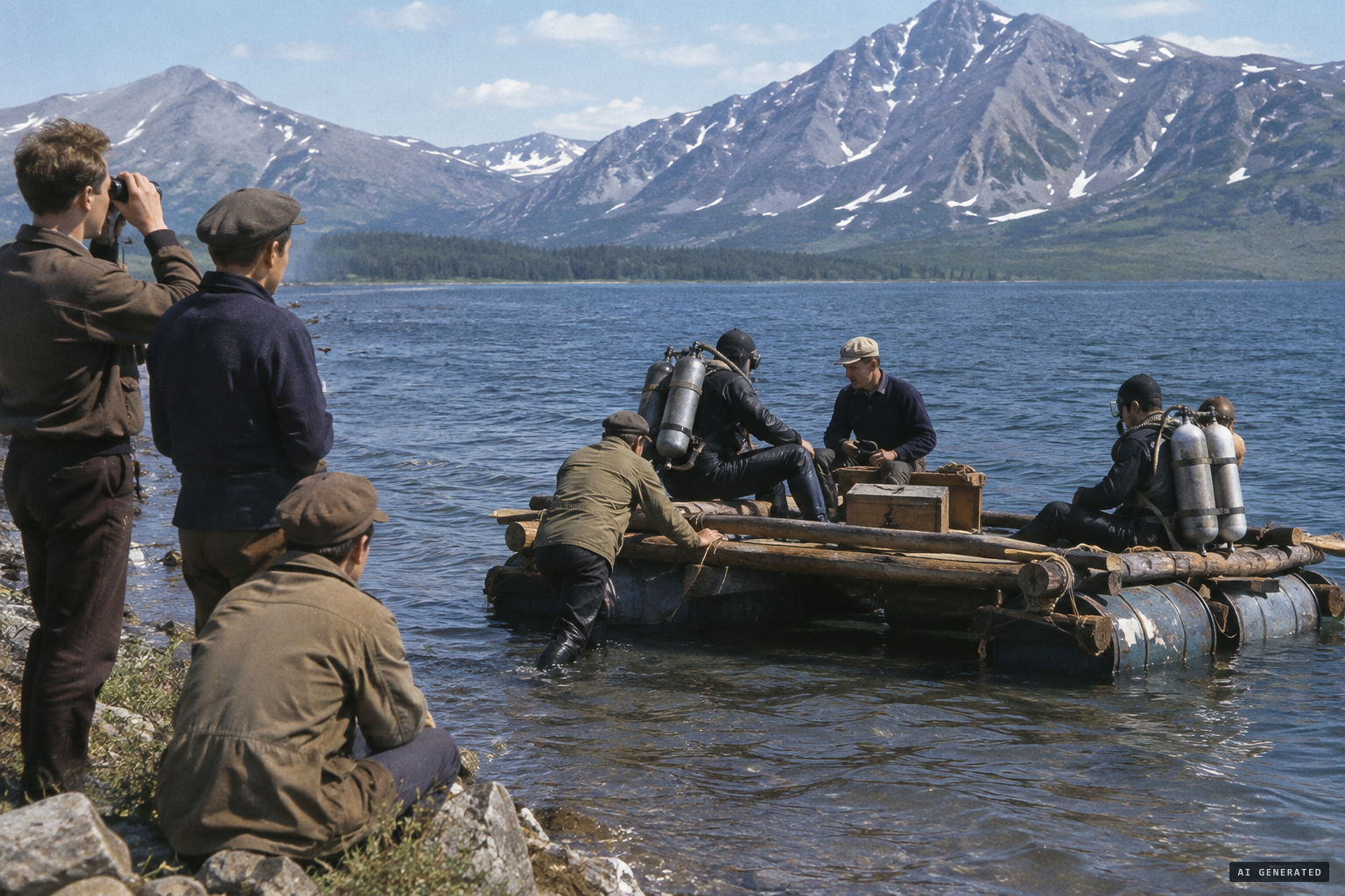 Moscow enthusiasts arrive with a raft and scuba gear