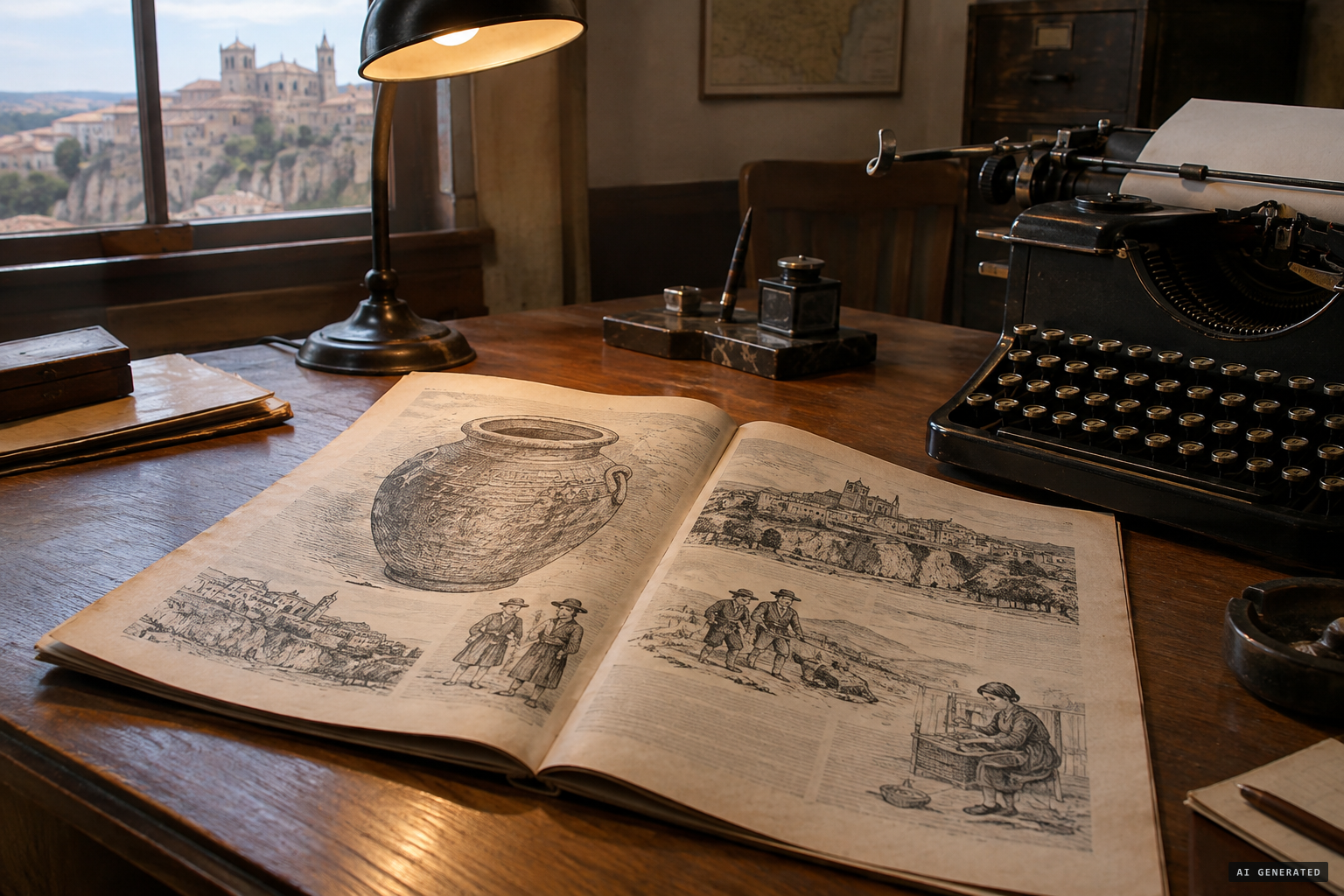 The press runs the story, with drawings by Luis Roibal