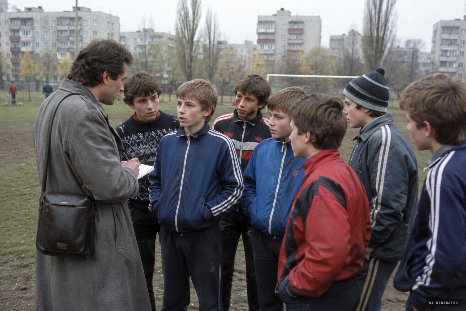 TASS correspondent interviews about ten youngsters aged 12 to 13