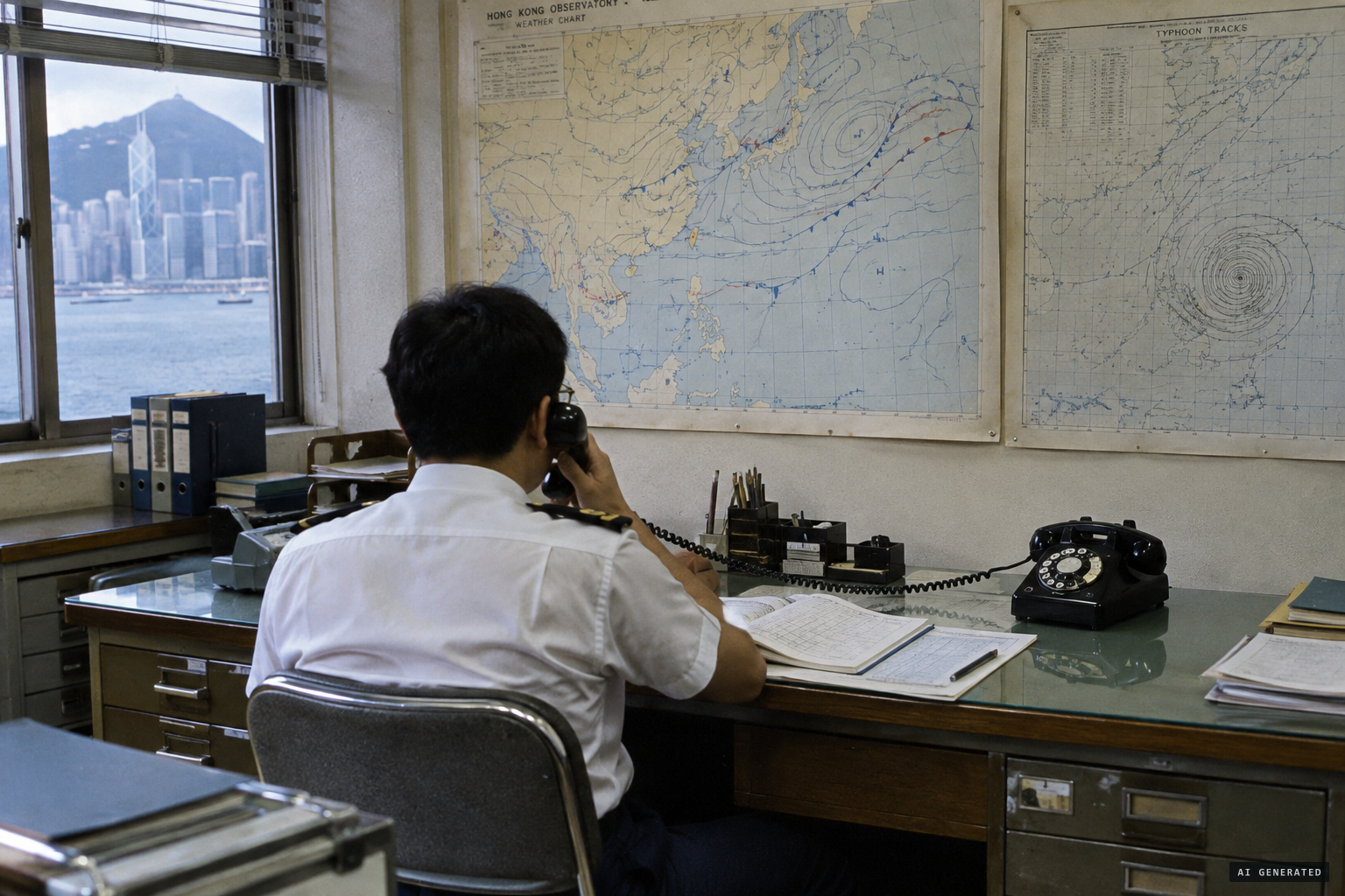 The Hong Kong Observatory receives reports of a ship as big as six soccer pitches
