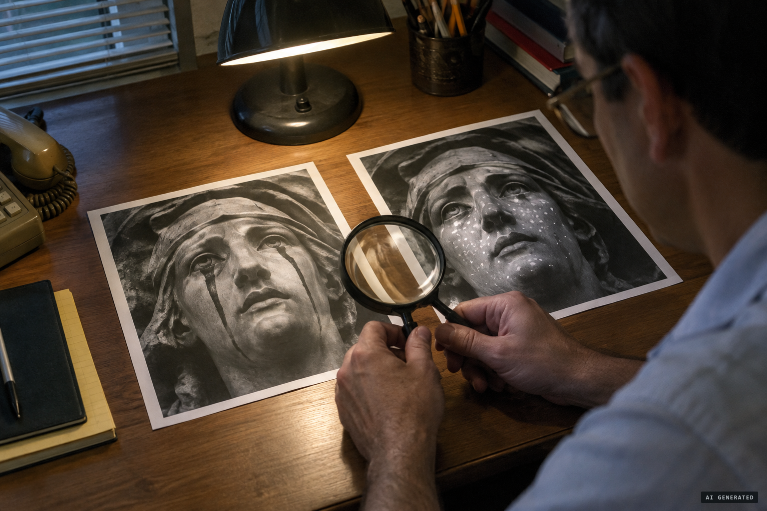 Posner compares the dark streaks in the Chicago photo with the Florida print's white dots