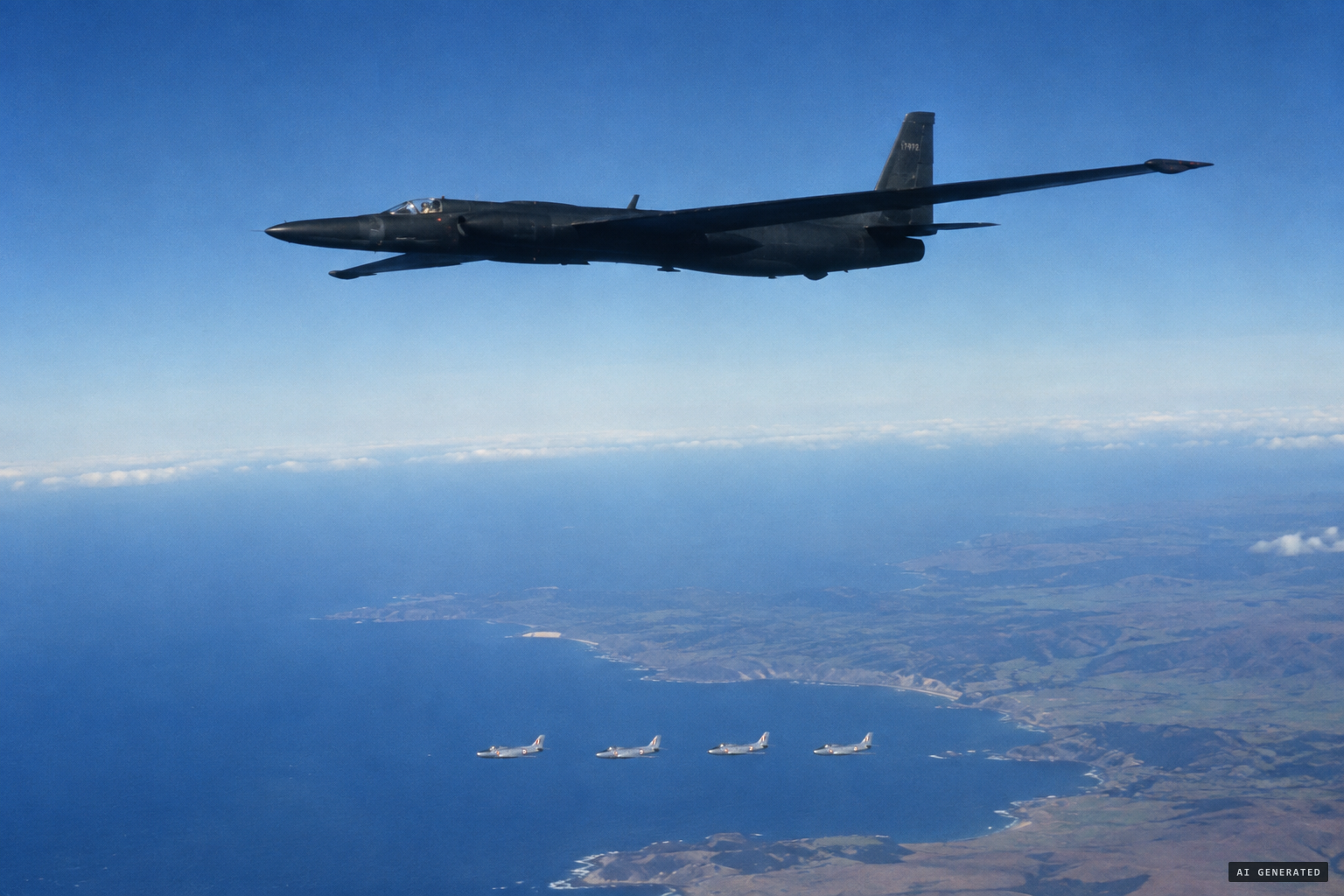 The U-2 explanation: a spy plane with four chase aircraft