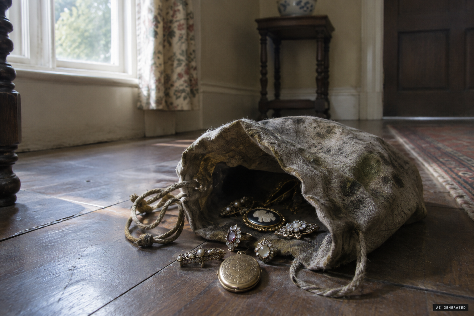 A mouldy bag holding long-lost family jewellery