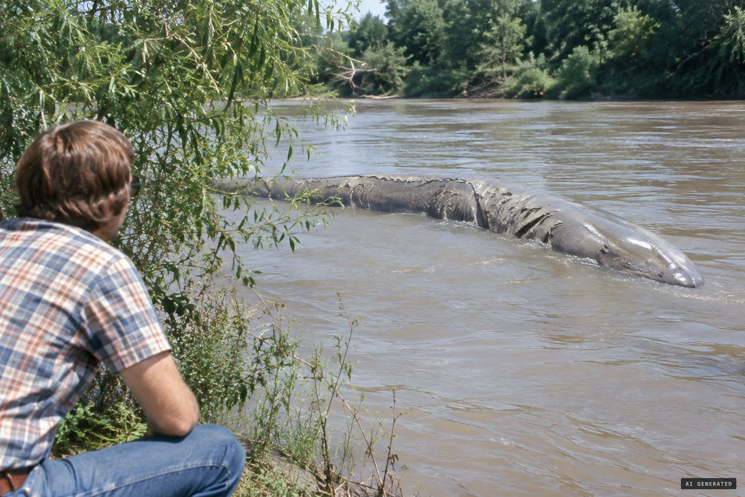 June 17, 1971: an enormous gray creature with peeling skin near Newport