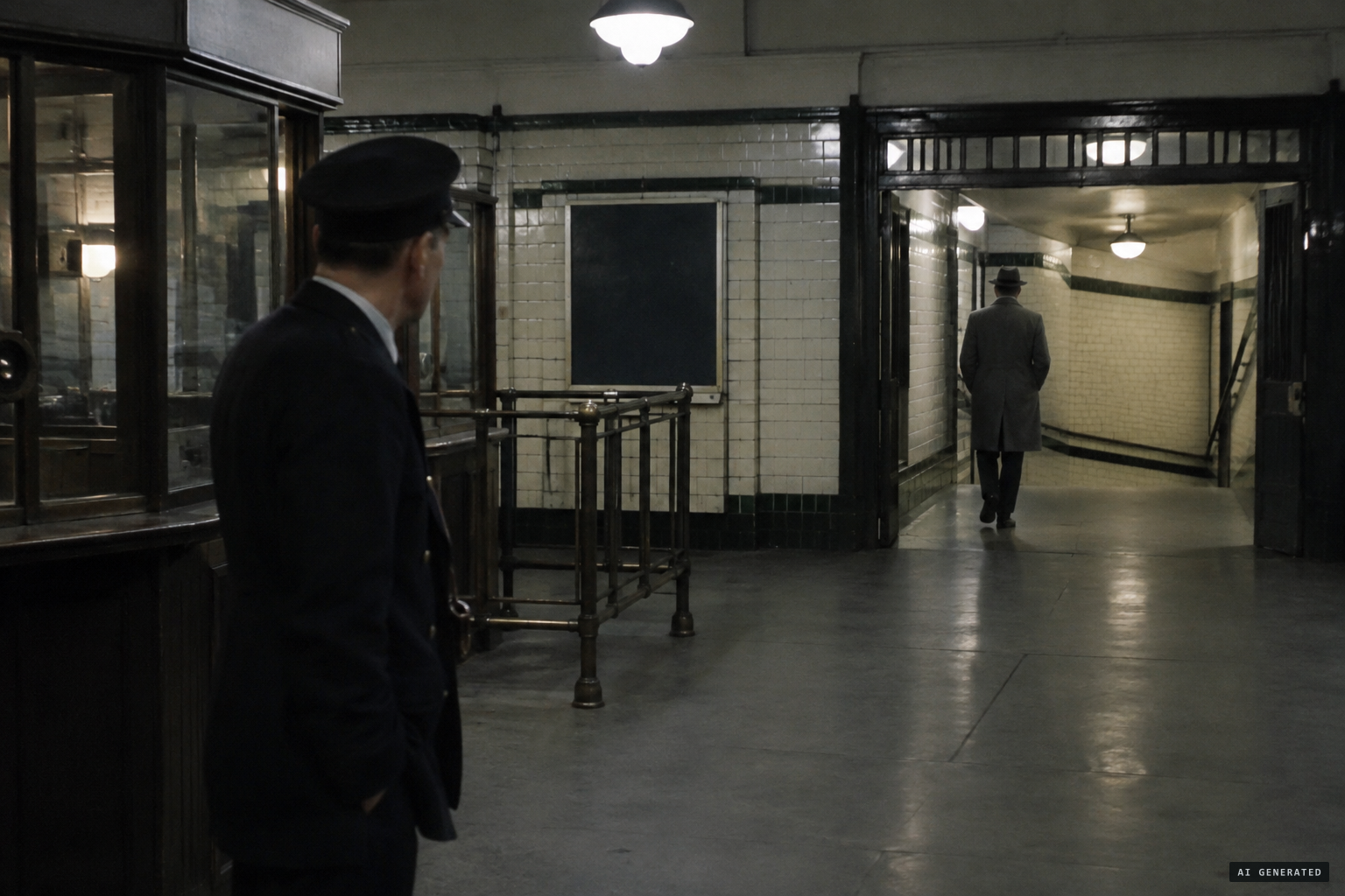 Foreman Jack Hayden sees a tall man go into the exit after closing.