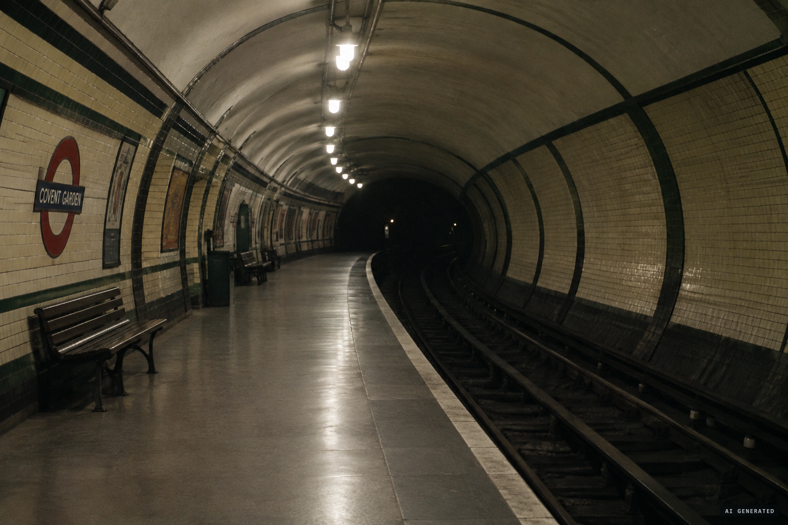 Late shifts in an empty deep-level station.