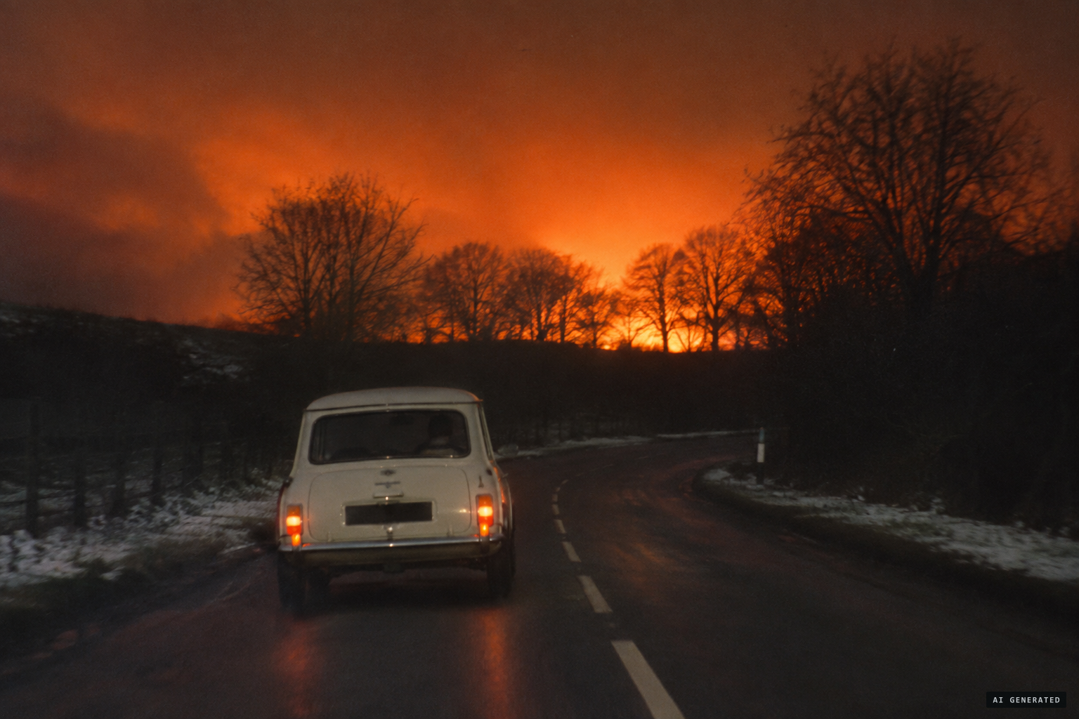 On 30 December a big glow appears and the car begins rocking