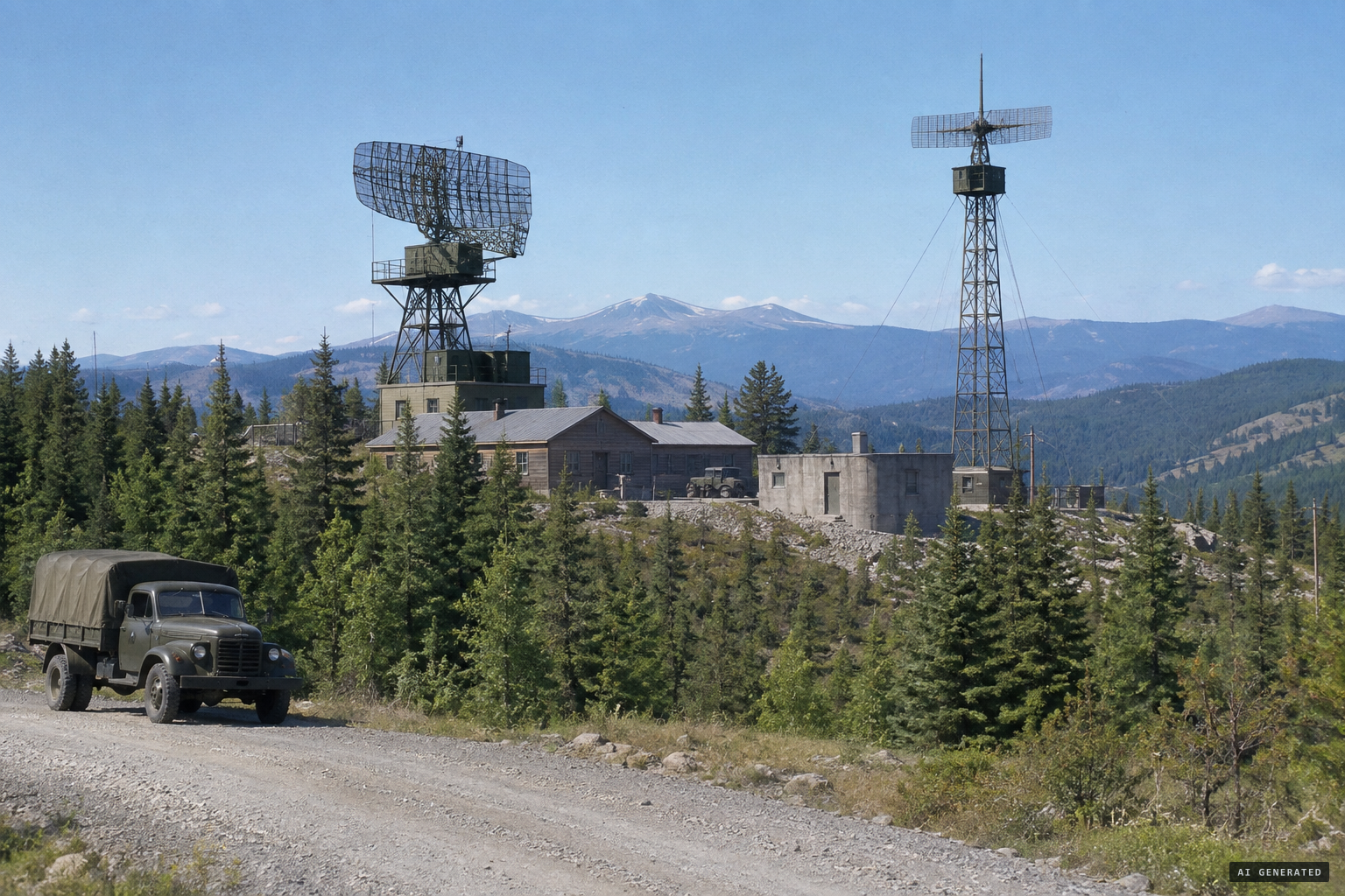 Yaak Air Force Station on Hensley Hill, home of the 680th AC&W Squadron