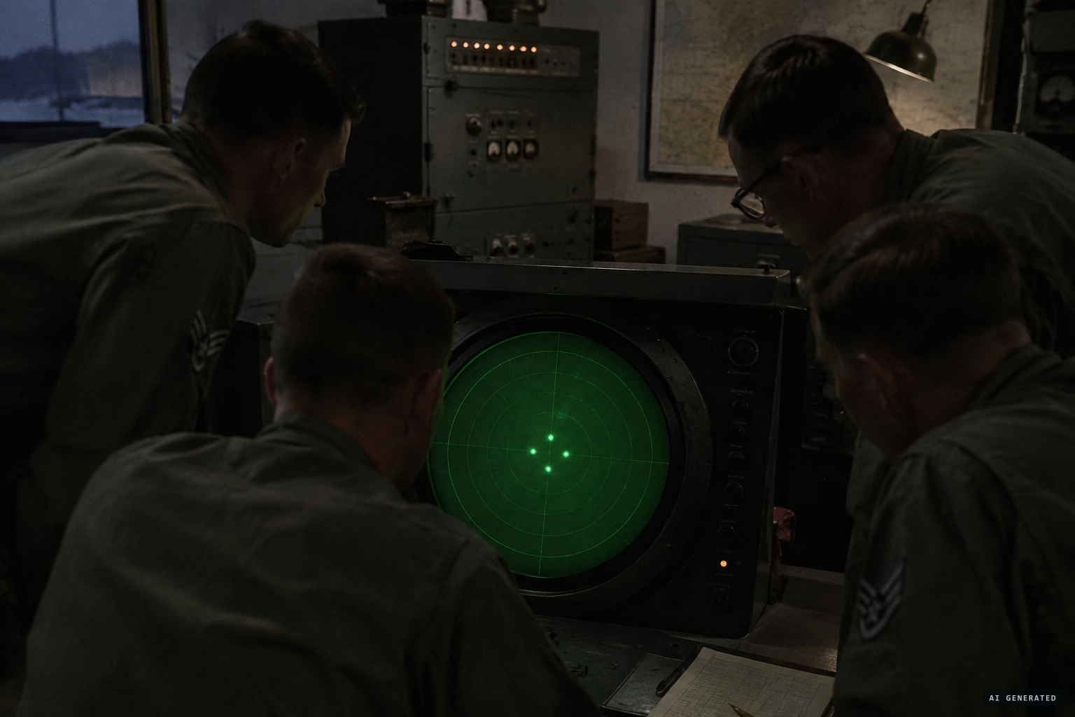 Six blips appear on the FPS-3 scopes at once, closing within 10 miles