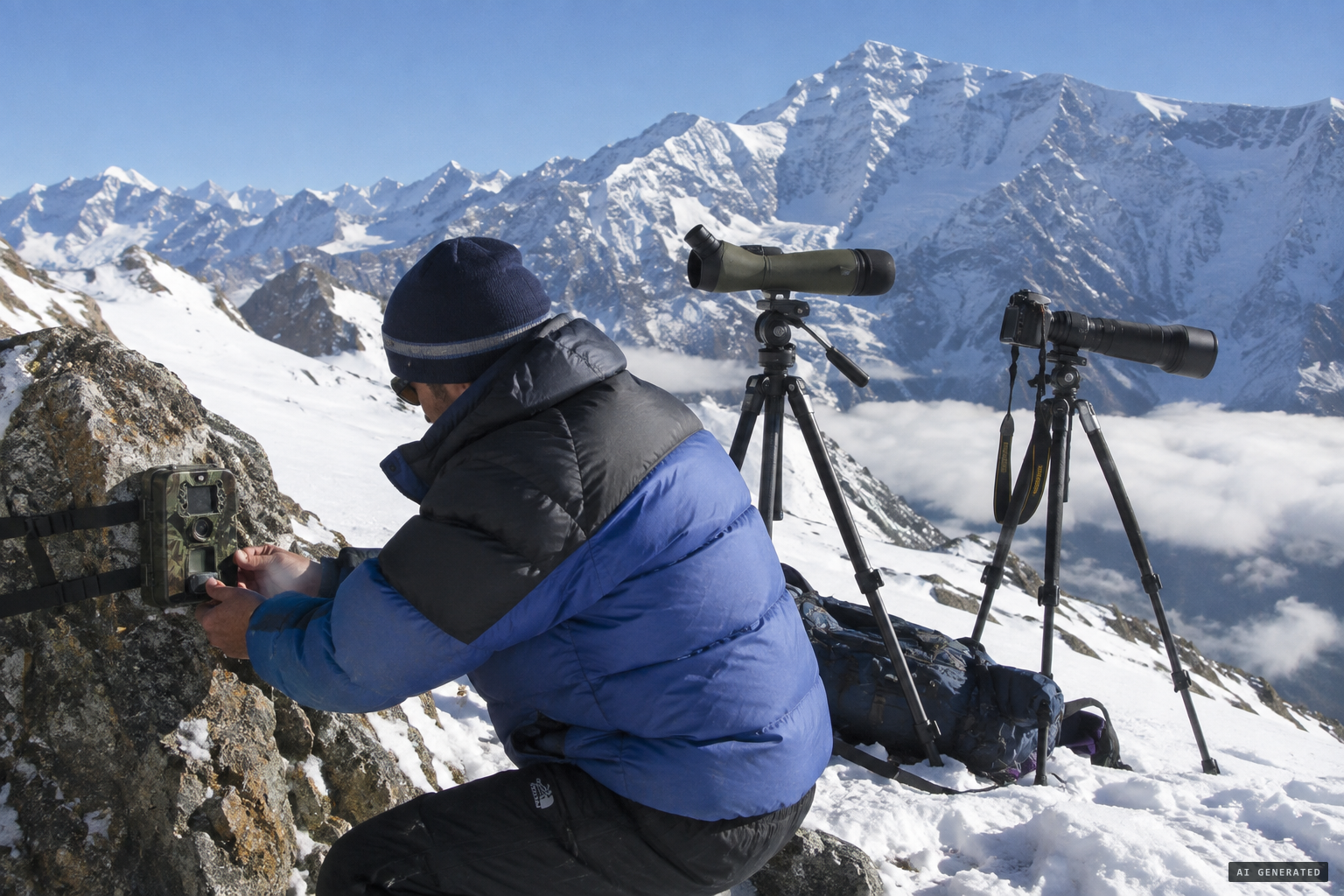 Long lenses, telescopes and nine motion-triggered cameras wait for anything that moves