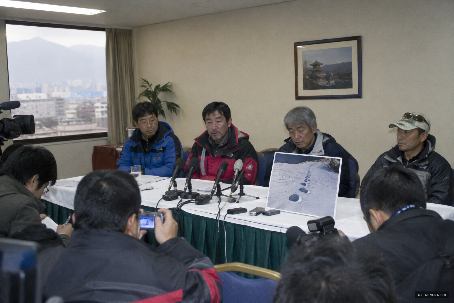 Back in Kathmandu on 20 and 21 October 2008, the team speaks to reporters