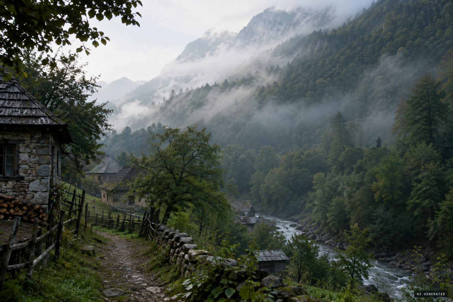 The Abkhaz forests, home of the legendary abnauayu, the wild people of the woods