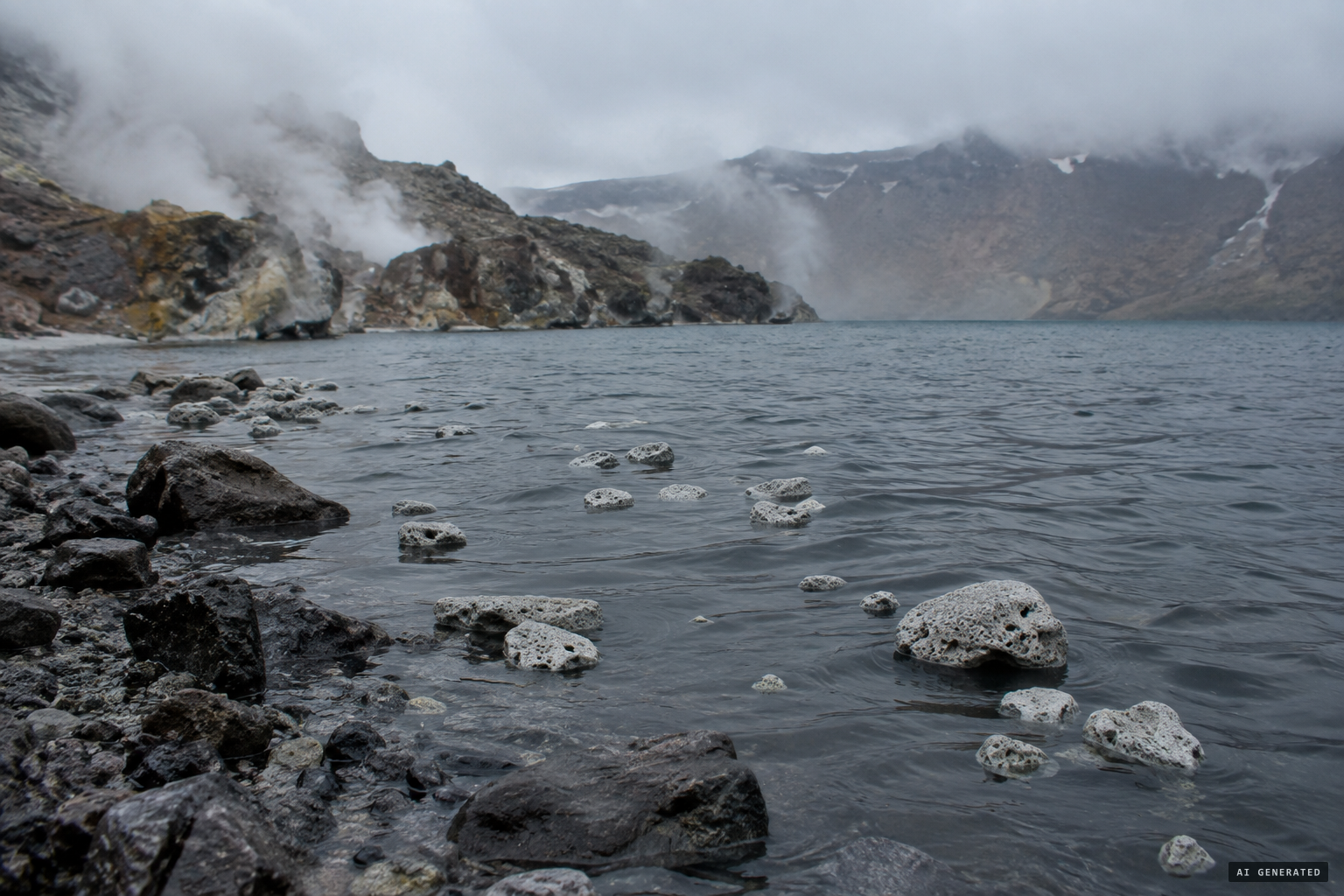 Sceptics point to floating volcanic rock and a cold, inhospitable lake
